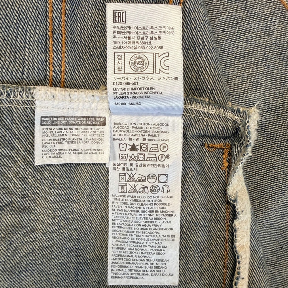 Levis 72334 Mens Denim Trucker Jacket Medium Wash Blue Jean Jacket Size L - Picture 11 of 12